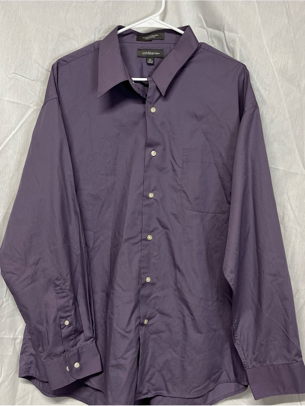 croft & barrow Deep Purple Long‑Sleeve Dress Shirt